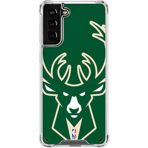 NBA Milwaukee Bucks Large Logo Galaxy S21 Plus 5G Clear Case