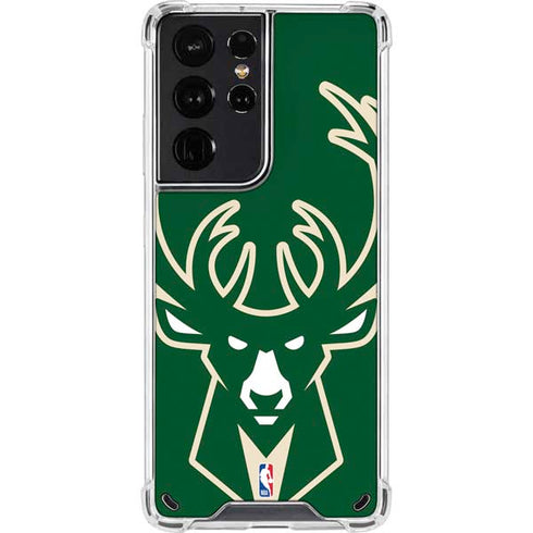 NBA Milwaukee Bucks Large Logo Galaxy S21 Ultra 5G Clear Case