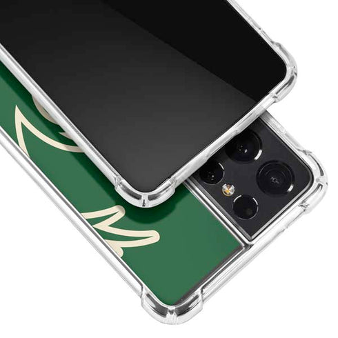 NBA Milwaukee Bucks Large Logo Galaxy S21 Ultra 5G Clear Case