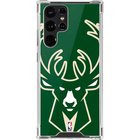 NBA Milwaukee Bucks Large Logo Galaxy S22 Ultra Clear Case