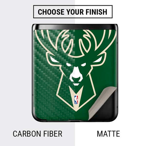 NBA Milwaukee Bucks Large Logo Galaxy Z Flip Skin