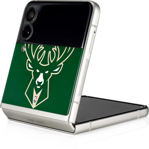 NBA Milwaukee Bucks Large Logo Galaxy Z Flip3 5G Skin
