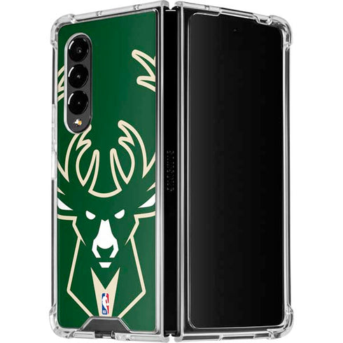 NBA Milwaukee Bucks Large Logo Galaxy Z Fold4 5G Clear Case