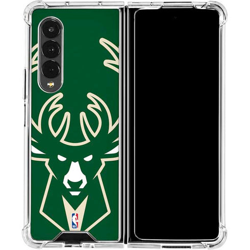 NBA Milwaukee Bucks Large Logo Galaxy Z Fold4 5G Clear Case