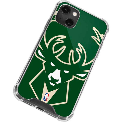NBA Milwaukee Bucks Large Logo iPhone 13 Mini Clear Case