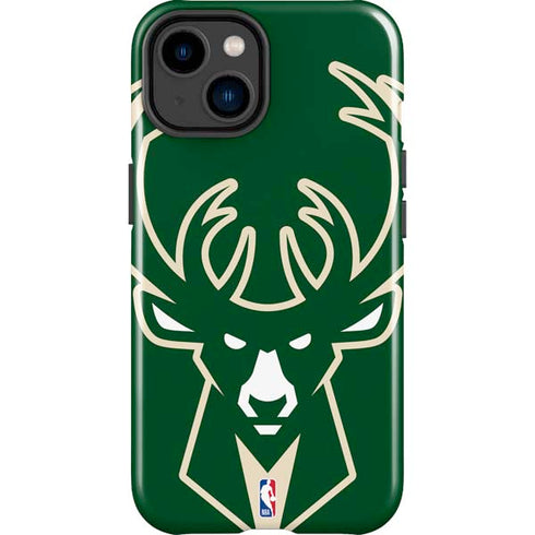 NBA Milwaukee Bucks Large Logo iPhone 14 Plus Impact Case