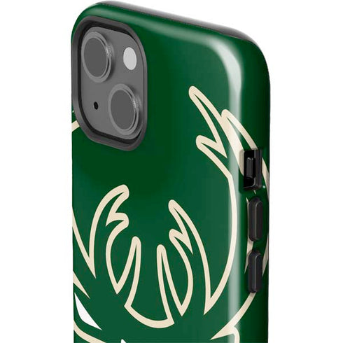 NBA Milwaukee Bucks Large Logo iPhone 15 Plus Impact Case