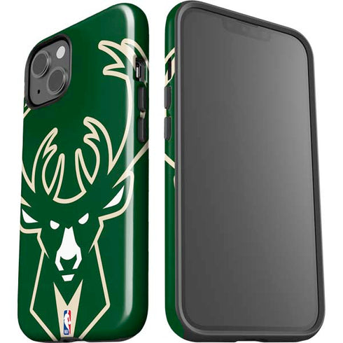 NBA Milwaukee Bucks Large Logo iPhone 15 Plus Impact Case