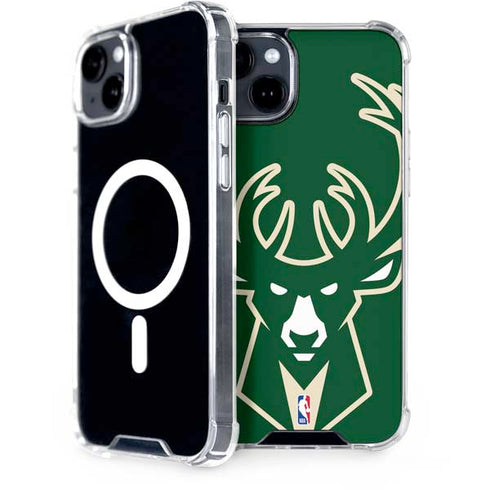 NBA Milwaukee Bucks Large Logo iPhone 15 Plus MagSafe Case