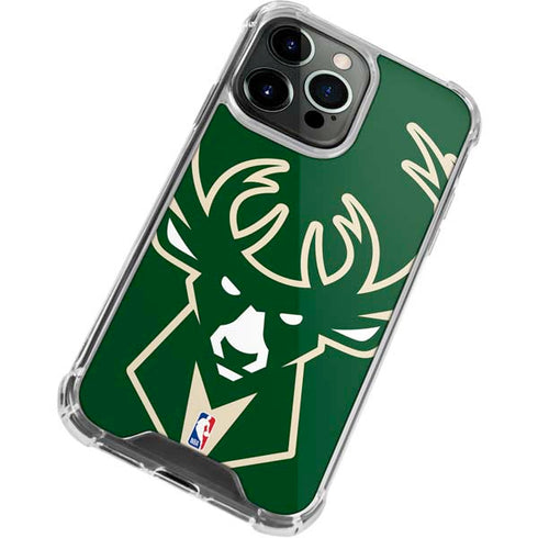 NBA Milwaukee Bucks Large Logo iPhone 14 Pro Clear Case