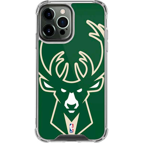 NBA Milwaukee Bucks Large Logo iPhone 14 Pro Max Clear Case