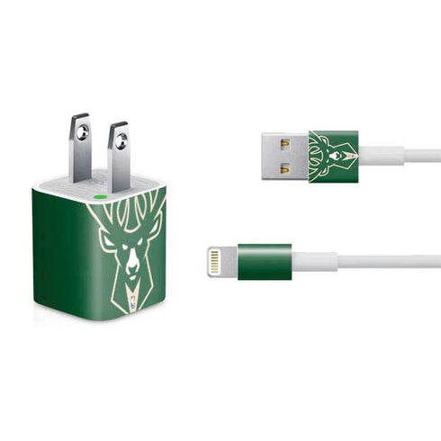 NBA Milwaukee Bucks Large Logo iPhone Charger (5W USB) Skin