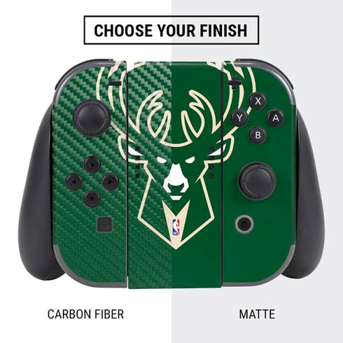 NBA Milwaukee Bucks Large Logo Nintendo Switch Bundle Skin