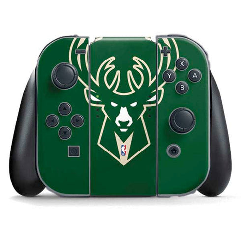 NBA Milwaukee Bucks Large Logo Nintendo Switch (2017-2021) Joy-Con Controller Skin