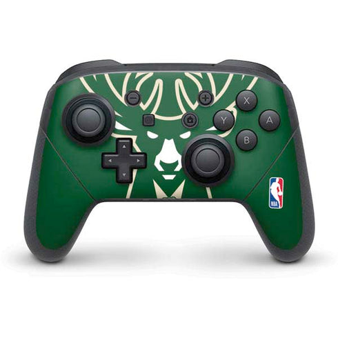 NBA Milwaukee Bucks Large Logo Nintendo Switch Pro Controller Skin