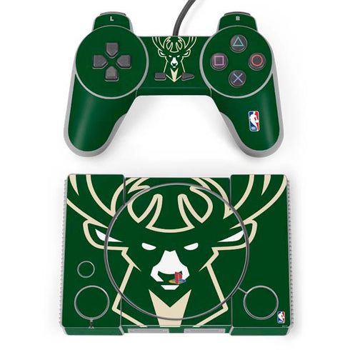 NBA Milwaukee Bucks Large Logo PlayStation Classic Bundle Skin