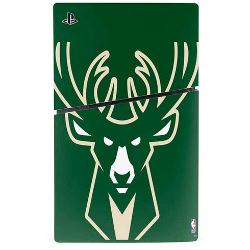 NBA Milwaukee Bucks Large Logo PS5 Slim Disk Console Skin
