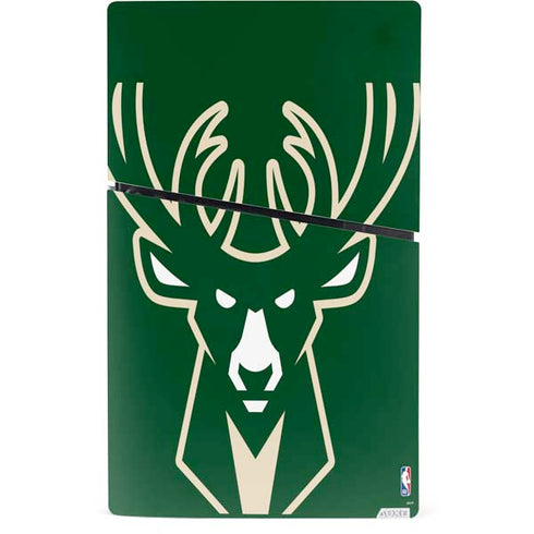 NBA Milwaukee Bucks Large Logo PS5 Slim Digital Edition Bundle Skin