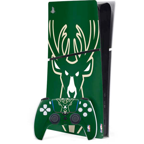NBA Milwaukee Bucks Large Logo PS5 Slim Digital Edition Console Skin