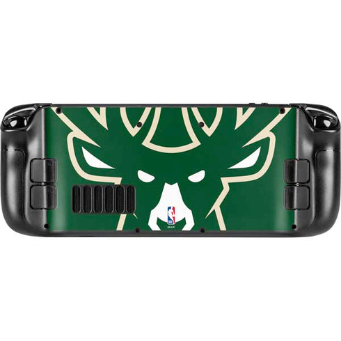 NBA Milwaukee Bucks Large Logo Steam Deck Handheld Gaming Computer Skin