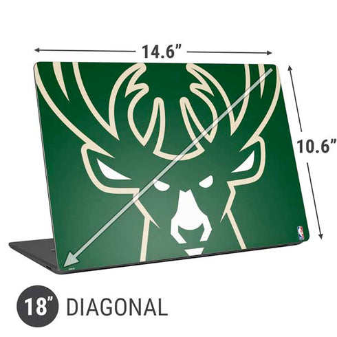 NBA Milwaukee Bucks Large Logo Universal Laptop 18in (14.6 x 10.6in) Skin