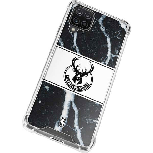 NBA Milwaukee Bucks Marble Galaxy A12 Clear Case
