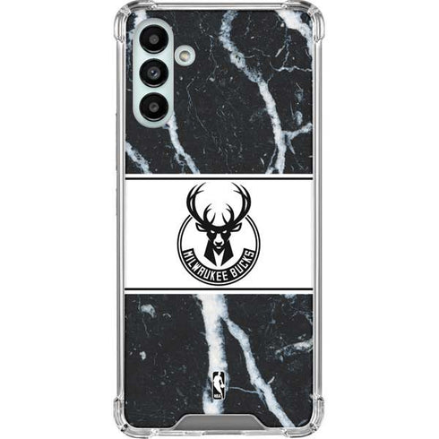 NBA Milwaukee Bucks Marble Galaxy A13 5G Clear Case