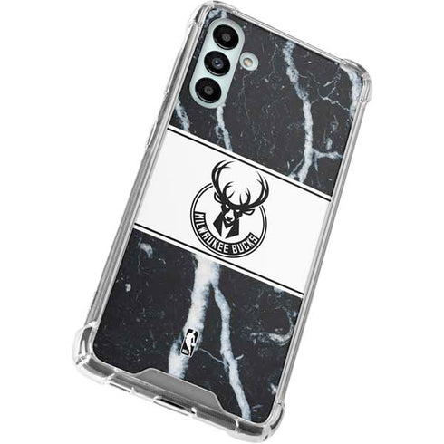 NBA Milwaukee Bucks Marble Galaxy A13 5G Clear Case