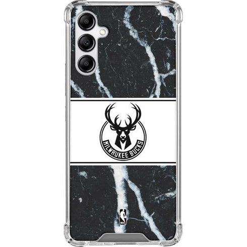 NBA Milwaukee Bucks Marble Galaxy A14 5G Clear Case