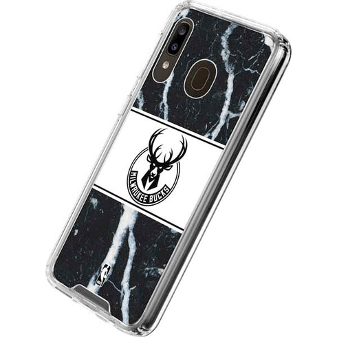 NBA Milwaukee Bucks Marble Galaxy A30 Clear Case