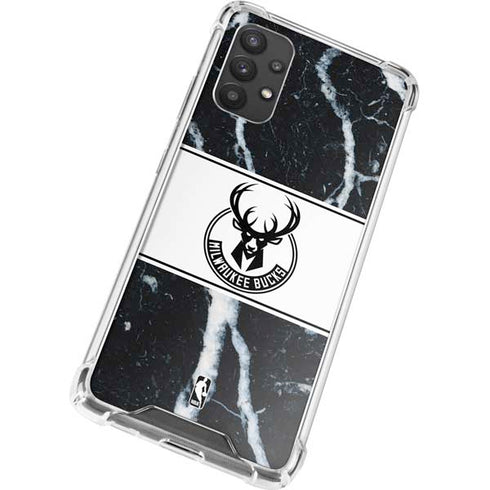 NBA Milwaukee Bucks Marble Galaxy A32 5G Clear Case