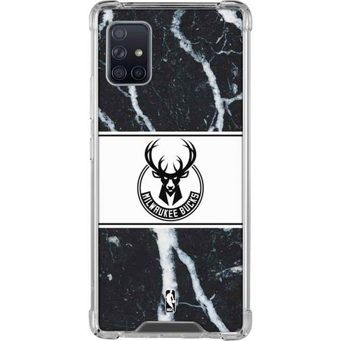 NBA Milwaukee Bucks Marble Galaxy A51 5G Clear Case