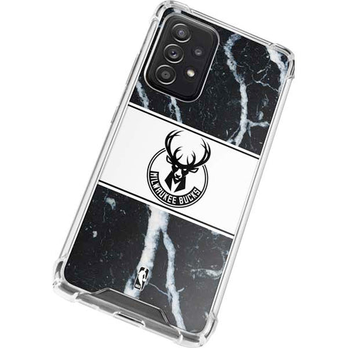 NBA Milwaukee Bucks Marble Galaxy A52 5G Clear Case