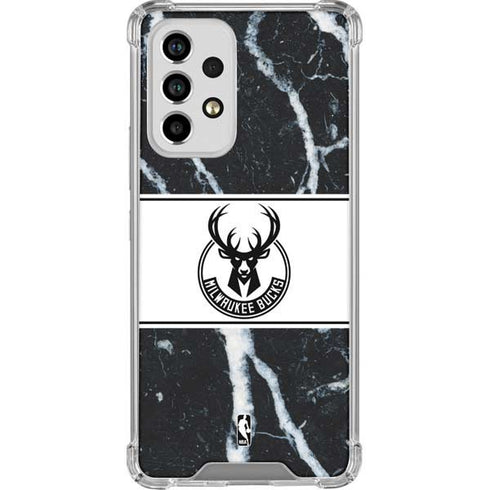 NBA Milwaukee Bucks Marble Galaxy A53 5G Clear Case