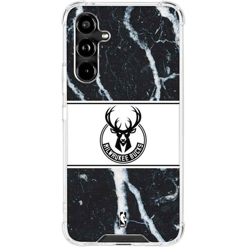 NBA Milwaukee Bucks Marble Galaxy A54 5G Clear Case