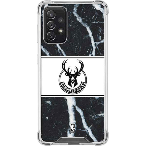 NBA Milwaukee Bucks Marble Galaxy A72 5G Clear Case