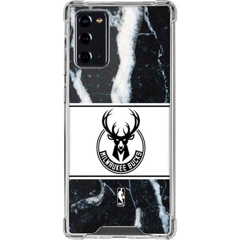 NBA Milwaukee Bucks Marble Galaxy Note20 5G Clear Case