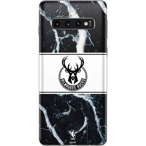 NBA Milwaukee Bucks Marble Galaxy S10 Skin