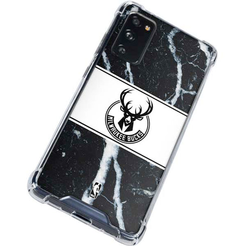 NBA Milwaukee Bucks Marble Galaxy S20 FE Clear Case