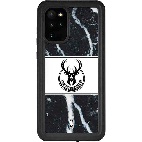 NBA Milwaukee Bucks Marble Galaxy S20 Plus Waterproof Case