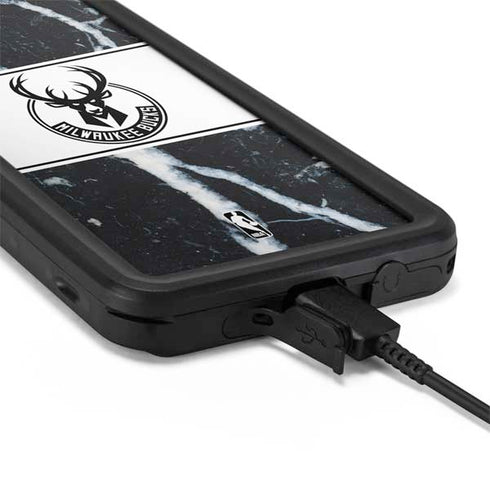 NBA Milwaukee Bucks Marble Galaxy S20 Plus Waterproof Case