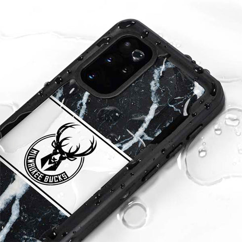 NBA Milwaukee Bucks Marble Galaxy S20 Plus Waterproof Case