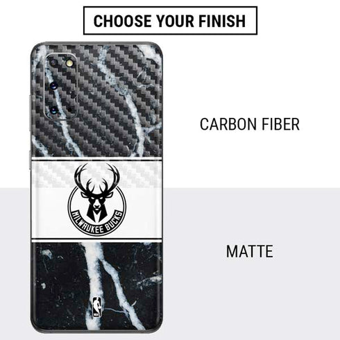 NBA Milwaukee Bucks Marble Galaxy S20 Skin