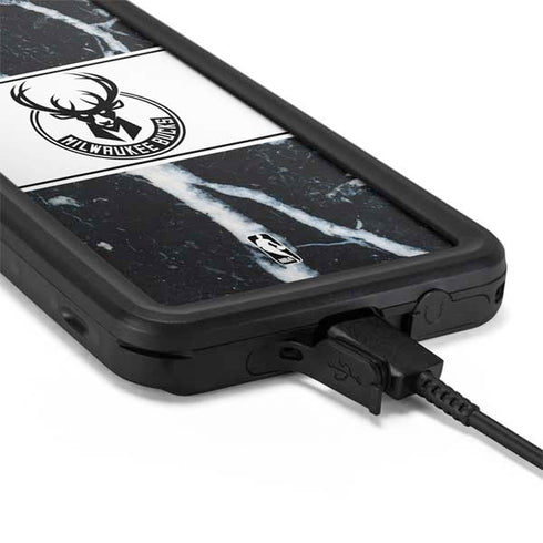 NBA Milwaukee Bucks Marble Galaxy S20 Waterproof Case