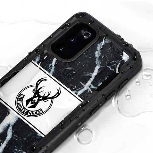 NBA Milwaukee Bucks Marble Galaxy S20 Waterproof Case