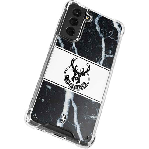 NBA Milwaukee Bucks Marble Galaxy S21 5G Clear Case