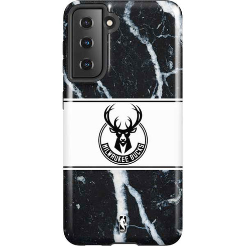 NBA Milwaukee Bucks Marble Galaxy S21 5G Pro Case