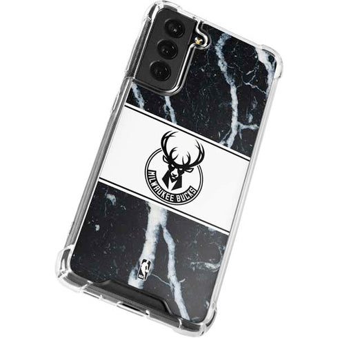 NBA Milwaukee Bucks Marble Galaxy S21 FE Clear Case