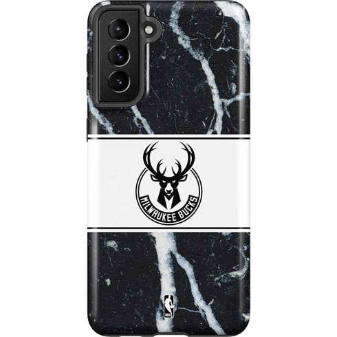 NBA Milwaukee Bucks Marble Galaxy S21 Plus 5G Pro Case