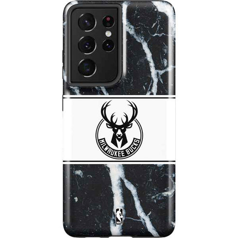 NBA Milwaukee Bucks Marble Galaxy S21 Ultra 5G Pro Case